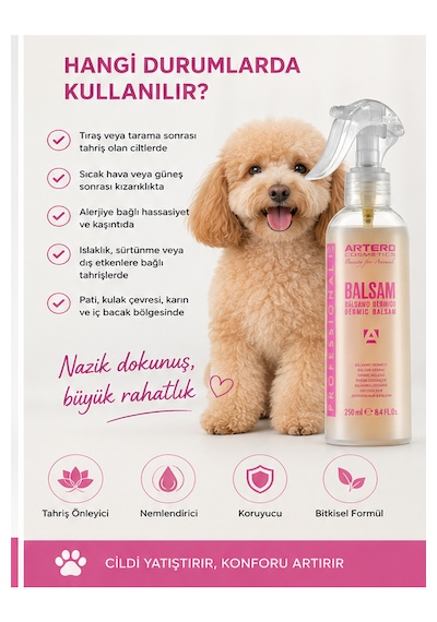 Artero Kızarıklık Yatıştırıcı Ve Rahatlatıcı Köpek Spreyi 250 Ml