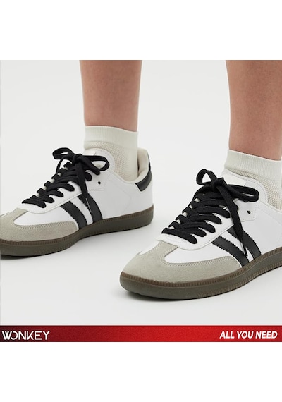 Wonkey Yassı Sneakers Spor Ayakkabı Bağcığı , Düz Bağcık , Yüksek Kaliteli Bağ, Spor Ayakkabılar İçin Premium Pamuk Bağı, Kaliteli Bağcık 1 Çift Siyah