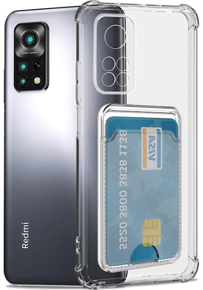 Kvy Xiaomi Redmi Note 12s Kamera Korumalı Kartlıklı Setra Şeffaf Silikon Kılıf