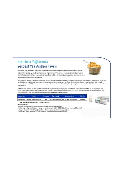 Merck 117046  Mquant™ | Kızartma Yağlarında Serbest Yağ Asitleri