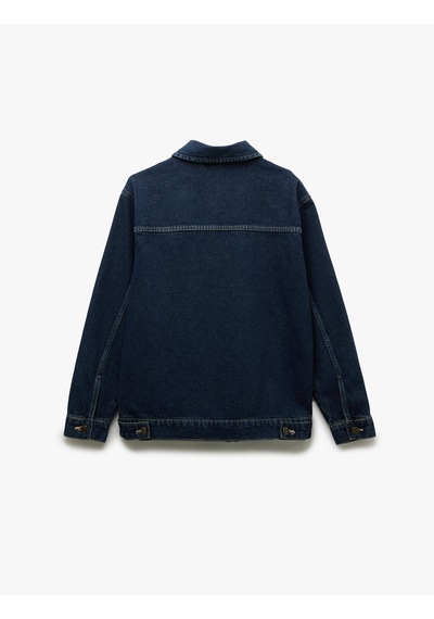 Koton Fermuarlı Pamuklu Cepli Dikiş Detaylı Gömlek Yaka Denim Ceket Koyu İndigo 5sam50022nd Indıgo Koton Fermuarlı Pamuklu Cepli Dikiş Detaylı Gömlek Yaka Denim Ceket Koyu İndigo 5sam50022nd Indıgo