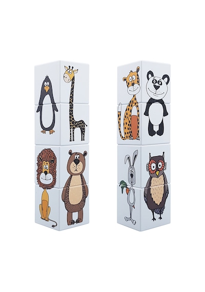 Küpss Manyetik Bloklar Puzzle Hayvanlar İki Parçalı -4 Küp