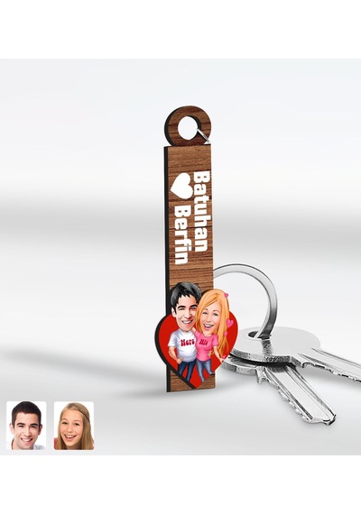 Bk Gift Kişiye Özel Sevgili Temalı 2 Li Ahşap Anahtarlık, Sevgiliye Hediye,doğum Günü Hediyesi, Sevgililer Günü Hediyesi-6