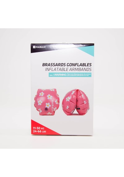 Çocuk Yüzücü Kolluğu - 11 / 30 Kg - Pembe / Çiçek Baskıl Meridyendukkan Nabaiji Pembe