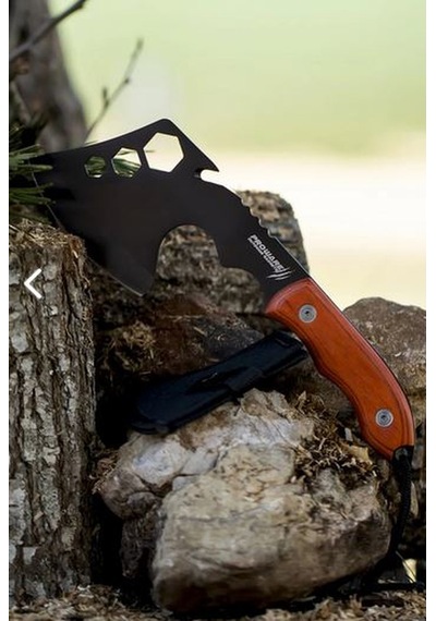 Proware Outdoor Fonksiyonel Ahşap Gövdeli Kamp Baltası 27 Cm Kahverengi