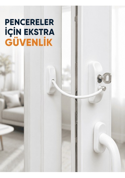 Lexroo Anahtarlı Pencere Güvenlik Aparatı Esnek Kablolu Pencere A Çok Renkli