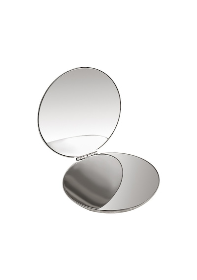 Yuvarlak Metal Cep Aynası - Katlanabilir, Çift Taraflı, Mini Makyaj Aynası, 6 Cm Metal