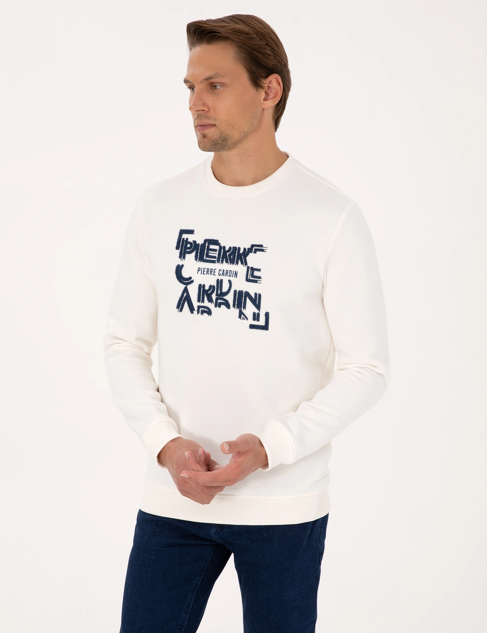 Pierre Cardin Erkek Ekru Sweatshirt 50313914-vr019 Ekru