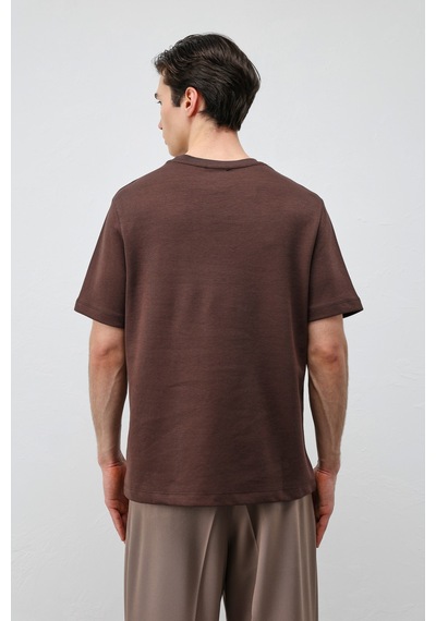 Antioch Regular Fit Basic Erkek T-shirt Koyu Kahve