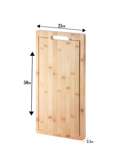 Kalın Bambu Kesme Tahtası - Büyük Boy Antibakteriyel Yıkanabilir Doğrama Tahtası Düz-50x25x2.5cm Diğer