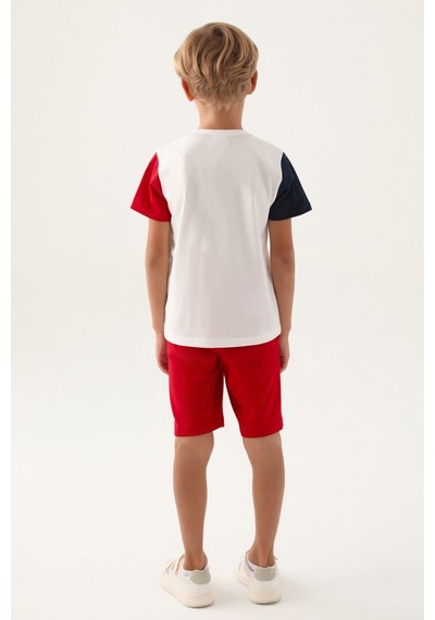 U.S. Polo Assn. Lisanslı Brand Krem Erkek Çocuk Bermuda Takım 5274-43108 Krem