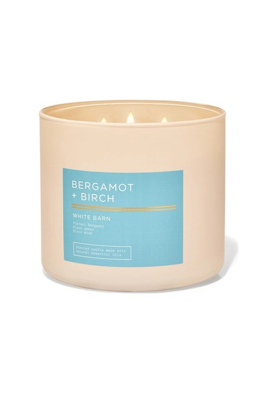 Bath & Body Works Bergamot & Birch Büyük Mum 411 G Çok Renkli