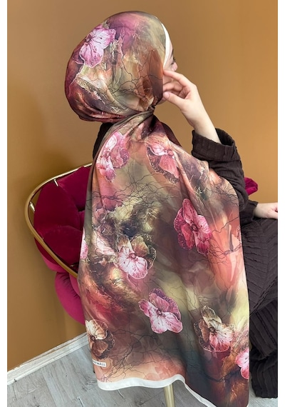 Mimiyum Perla Şal- Orkide Desen - Model 9 Çok Renkli