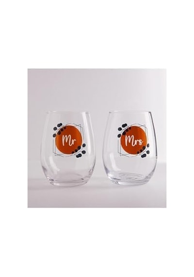 Mr & Mrs 2&apos Li Meşrubat Bardağı Açık Kırmızı