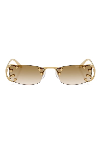 Prada Pr C57s 29h30v 52 Unisex Dikdörtgen Gold Degrade Metal Güneş Gözlüğü Altın