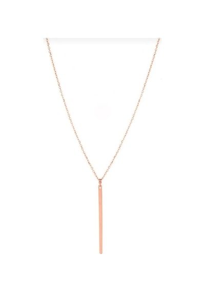 Lunarie İnce Uzun Çubuk Sarkıt Minimal Kolye 14k Gold Bar Altın