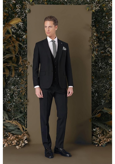Efor Tk 887 Slim Fit Siyah Klasik Takım Elbise Siyah Efor Tk 887 Slim Fit Siyah Klasik Takım Elbise Siyah