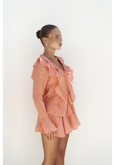 Mai Collection Mai Studios Co. Aliza Kiremit Gömlek Şort Takım Kiremit