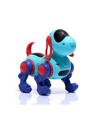 Yürüyen Robot Müzik Ve Işıklı 16 Cm Sallanan Kafalı Gerçekçi Haraketli Eğlenceli Oyuncak Köpek Turkuaz