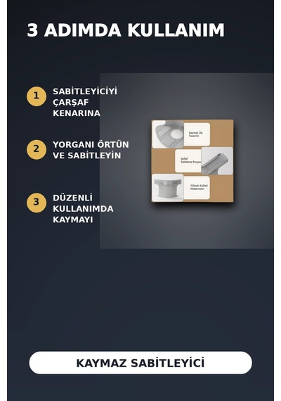 4'lü Şeffaf Çarşaf Ve Yorgan Sabitleyici Kaymaz Dişli Pratik Çözüm .