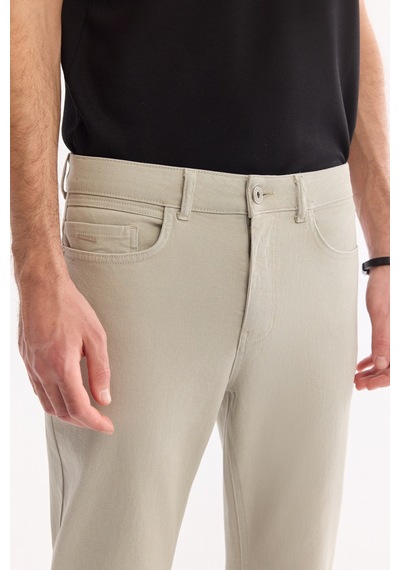 Avva Erkek Nil Yeşili Pamuklu Elastan Roma Crop Slim Fit Jean Pantolon A61y3522