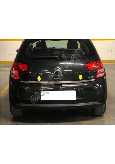 Markadan Citroen C3 Krom Bagaj Alt Çıta 2009-2016 Paslanmaz  Çelik