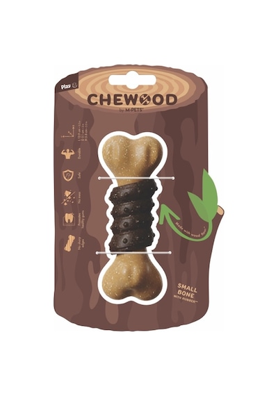 M-pets Chewood Kemik Kauçuk Köpek Oyuncağı 3.9x5.1x5.8 Cm Small Kahverengi