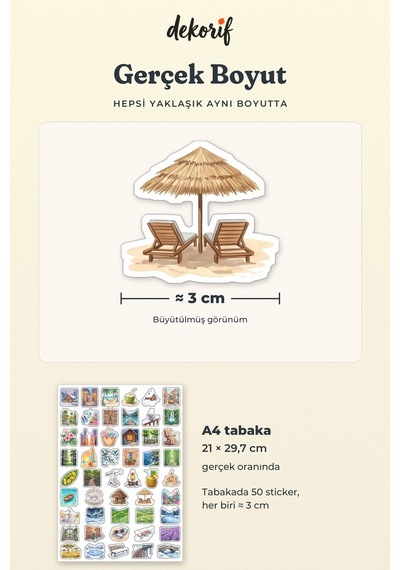 Tatil Rotaları Sticker Seti 100 Adet - Turistik Gezi Ve Konaklama Renkli Ajanda Journal Çıkartma Çok Renkli