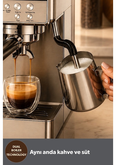 Homend Latteprimo Barista Tipi Çekirdek Öğütücülü Espresso Makinesi, 20 Sıcak ve Soğuk İçecek