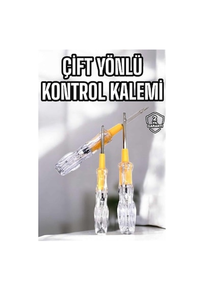 Çift - 456 - Taraflı Elektrik Kontrol Kalemi - Aconcept - Şeffaf Tornavida