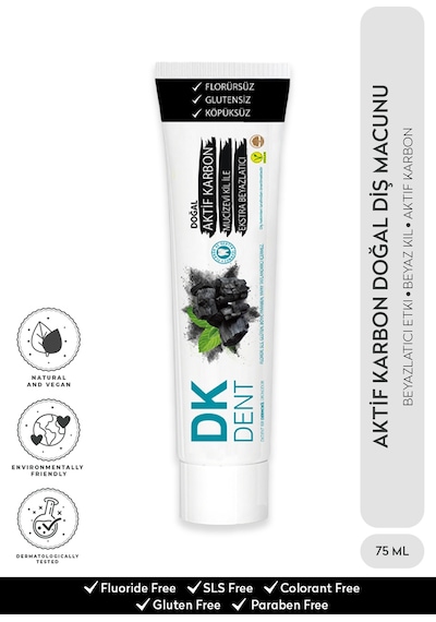 Dermokil DK Dent Aktif Karbon & Kil Beyazlatıcı Diş Macunu 75 ML