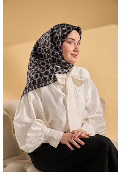 Silk Home Twill İpek Eşarp - 11521-21 Siyah