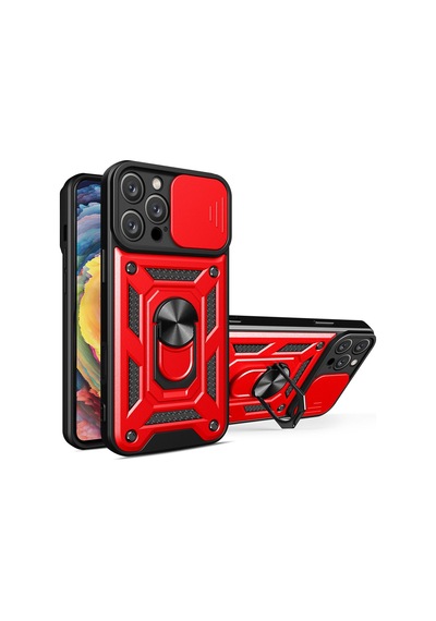 Apple Uyumlu iPhone 16 Pro Max Kılıf Pars Lens Sürgülü Yüzüklü Standlı Korumalı Kılıf