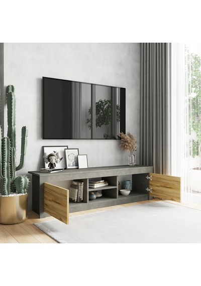 Robinhome Robin Home Tv Ünitesi Tv Sehpası 160Cm Keçe-Beton Dg12