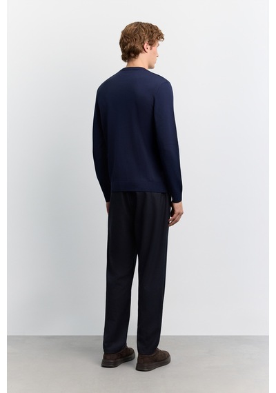 Avva Erkek Lacivert Bisiklet Yaka Rayon Karışımlı Regular Fit Kazak B005026