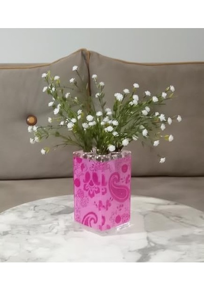 Vazo Dahil,vazo Dahil,vazoda Çiçek,beyaz Yapay Çiçek,vazo Dekoratif Pembe 7x7x17cm Diğer