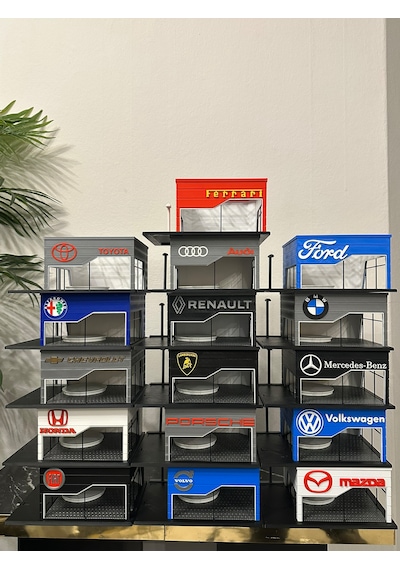 3d Baskı 1/64 Ölçekli Mercedes Showroom Tasarımlı Diorama Araç Sergileme Garajı