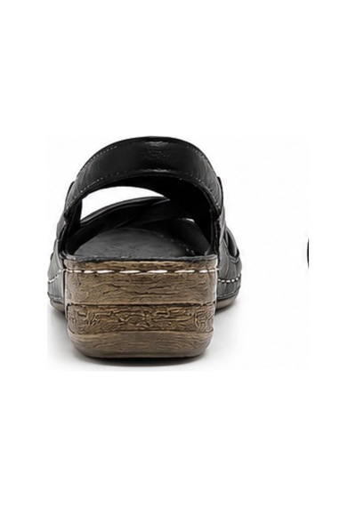 N Napa Shoe Np.224.siyah Deri Sandalet