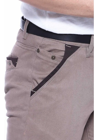 Gabardin Kumaş Bej Erkek Pantolon - Wessi Bej