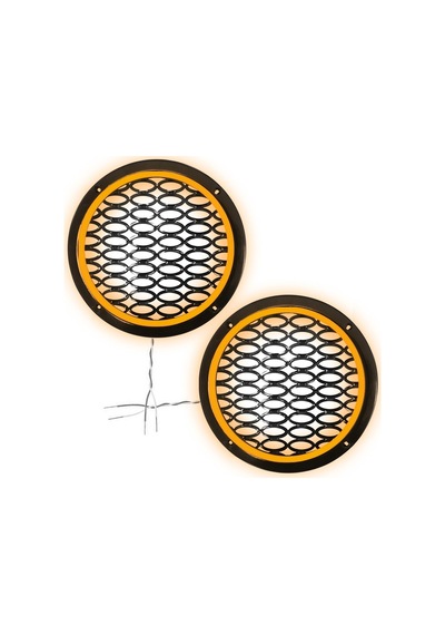 Ledli Hoparlör Kapak 16cm 2adet 12v Pk-5050, Amber