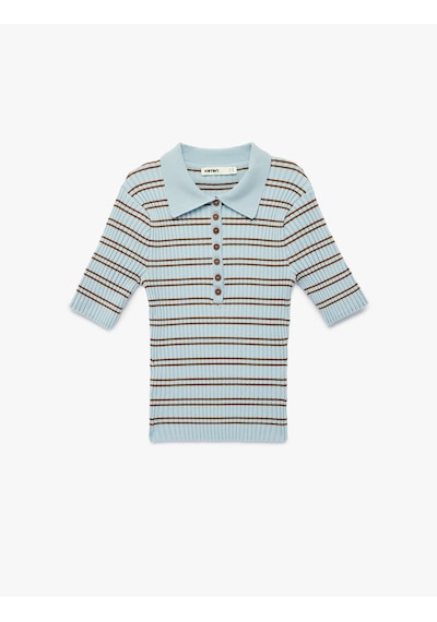 Koton Regular Fit Kısa Kollu Yarım Düğmeli Polo Yaka Triko Kazak Mavi Çizgili 6sak90067ht Mavi Koton Regular Fit Kısa Kollu Yarım Düğmeli Polo Yaka Triko Kazak Mavi Çizgili 6sak90067ht Mavi