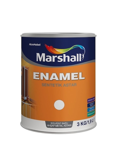 Marshall Enamel Ahşap Metal Astarı Beyaz 3kg/1,9l