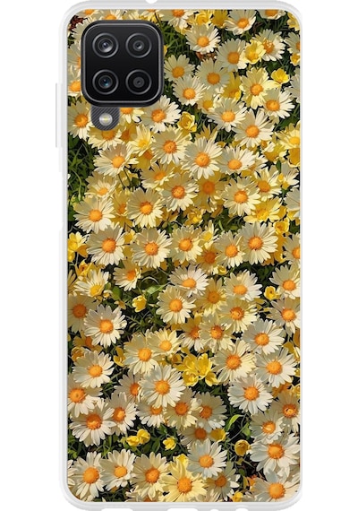 Samsung Galaxy A22-m22-m32 Uyumlu Papatya Bahçesi Sulu Boya Baskılı Silikon Kılıf Renkli