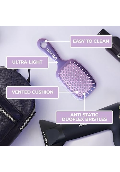 Unbrush Islak Ve Kuru Havalandırmalı Dolaşık Açıcı Saç Fırçası, Lavanta Koyu Mor