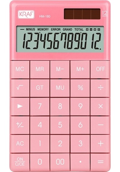 Kraf Hesap Makinesi Pembe Hm-180 Pembe
