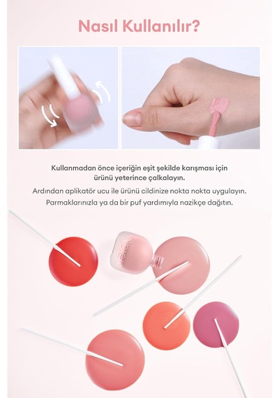 Meyve Özlü, Nemli Ve Parlak Bitişli, Doğal Görünümlü Likit Allık Apıeu Juicy-pang Water Blusher Pk05 Pk05 Çok Renkli