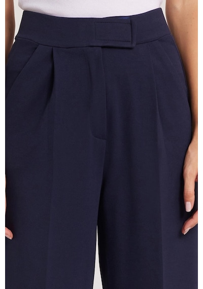 Tudors Kadın Regular Fit Klasik Kesim Cırt Kapamalı Geniş Paça Lacivert Pantolon-39577 Lacivert