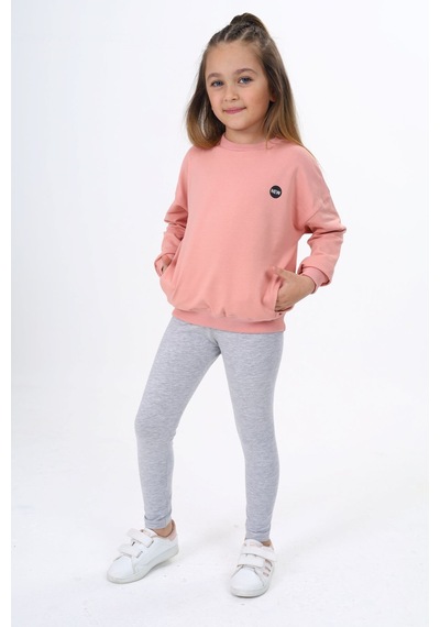 Toontoy Kids Toontoy Kız Çocuk 2'li Takım Baskılı Bisiklet Yaka Düşük Omuz Cepli Sweatshirt & Basic Düz Tayt Mercan Toontoy Kids Toontoy Kız Çocuk 2'li Takım Baskılı Bisiklet Yaka Düşük Omuz Cepli Sweatshirt & Basic Düz Tayt Mercan