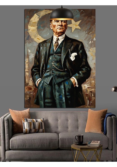 Şık Takım Elbisesiyle Atatürk Dekoratif Kanvas - Mdf Ahşap Tablo