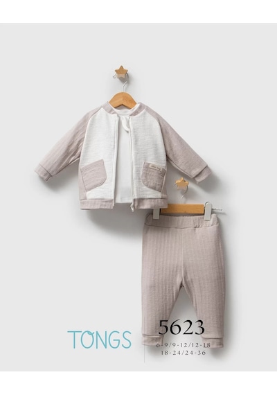 Melonika Tongs Baby Streamlined 3'lü Takım 5623 Gri Çok Renkli